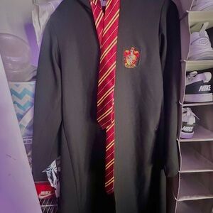 Black Hogwarts Robe with Red and Gold Tie
